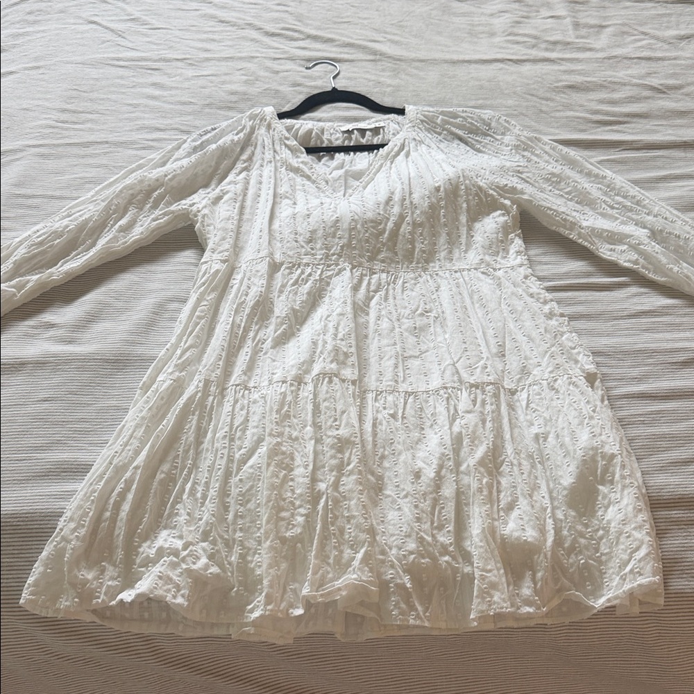 Vineyard Vines White Eyelet Long-Sleeve Babydoll Dress